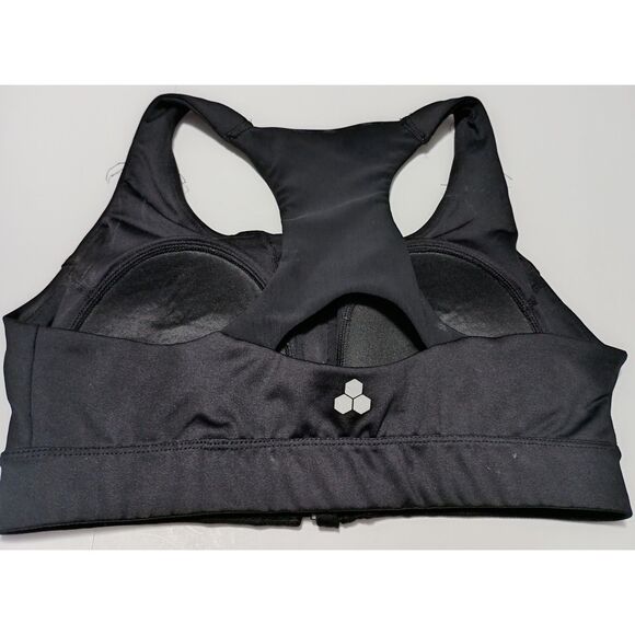 TEK GEAR, Workout Gear, Black Bra with front Zipper, Woman Size M - Picture 2 of 4
